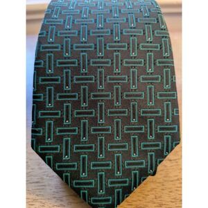 Murano Black & Emerald Tie Extra Long 100% Silk Hand Tailored in the U.S.A.